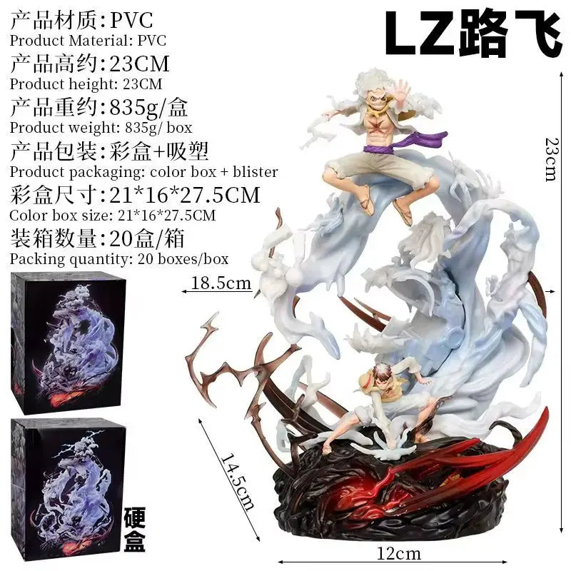 23см Gk G5 Luffy Lz Слънце Бог Карикатура Статуя Орнамент Основен Модел Колекция Играчка за Плодова Тема Събуждане с Анимация