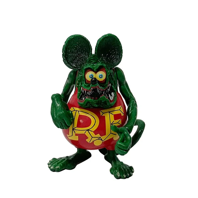 11cm Crazy Mouse Fink Legendary RAT FINK Oil Mouse 3 Doll Handheld Ornament Model Doll Toy Christmas Children's Gift  Brinquedos