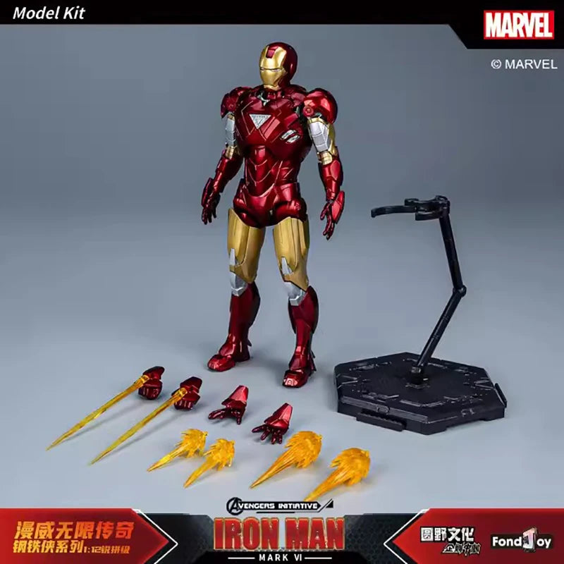 Fondjoy Ironman Iron Man MK5 Joints Moveable Action Figures Toys 15cm ABS Material 1/12 Scale Boy Birthday Gifts Hoilday Gifts