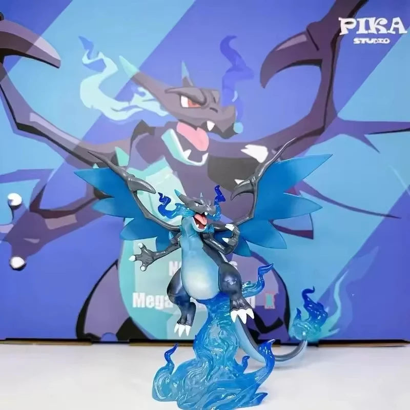 Pokemon Mega Charizard X Фигура Gk Черен Charizard Dracaufeu Glurak Манга Статуя PVC аниме Екшън Фигурка Колекционерски Модел Играчка