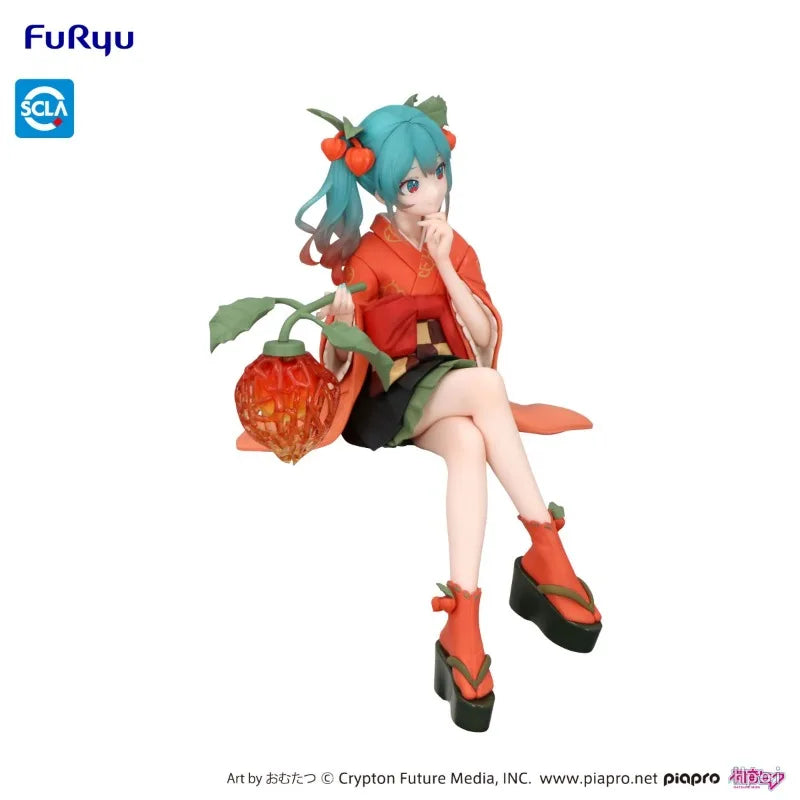FuRyu Original Genuine Vocaloid Hatsune Miku Flower Fairy Hoozuki Chinese Lantern Plant 15cm Noodle Stopper Model Toy Figures