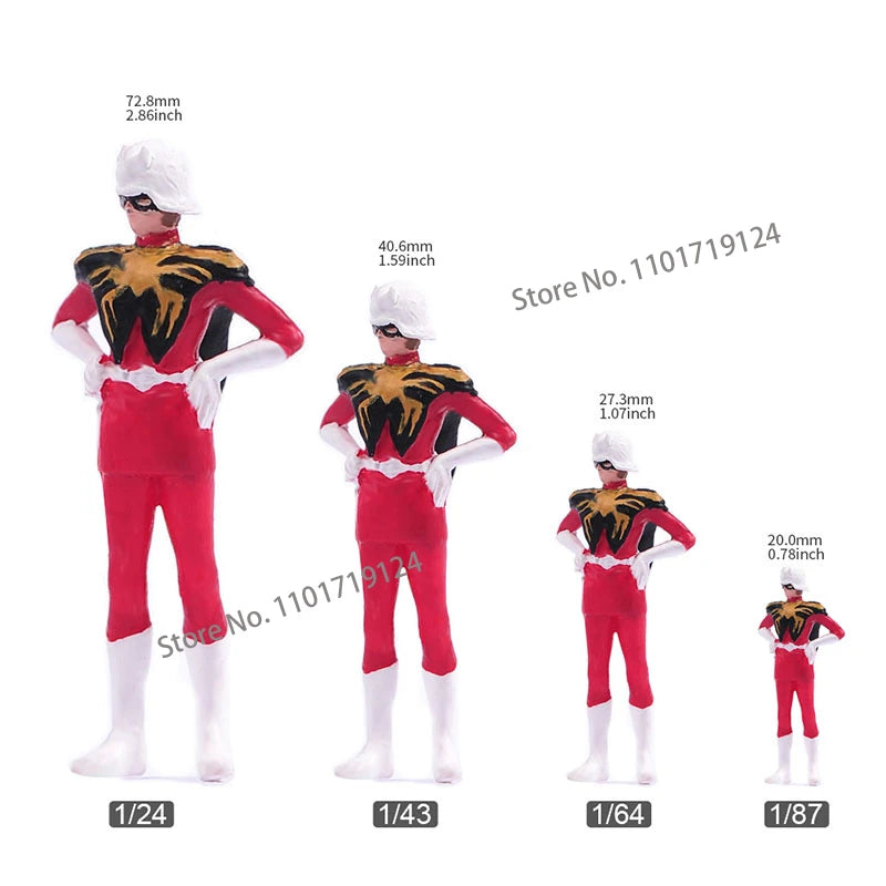 Miniatures 1/24 1/64 1/43 1/87 Anime Fighter Boy Girl Figure Diorama Street Scene Sand Table Prop Model For Car Vehicle