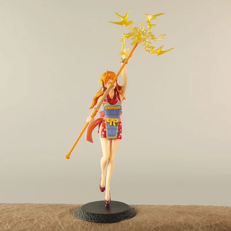 Anime One Piece Nami Figure Magic Weather Wand WT100 Commemorative One Hundred Scenes of the Great Pirates by Eiichiro Oda Model