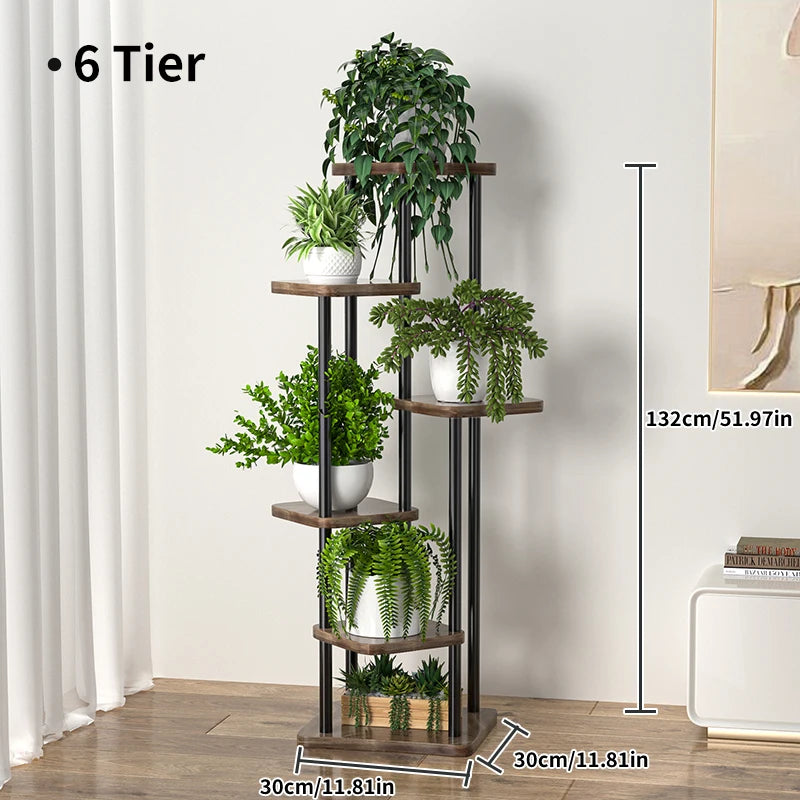 Flower Stand Rack Storage Shelf Iron Plant Holder Home Garden Flower Pot Organizer Living Room Balcony Storage Rack Shelves