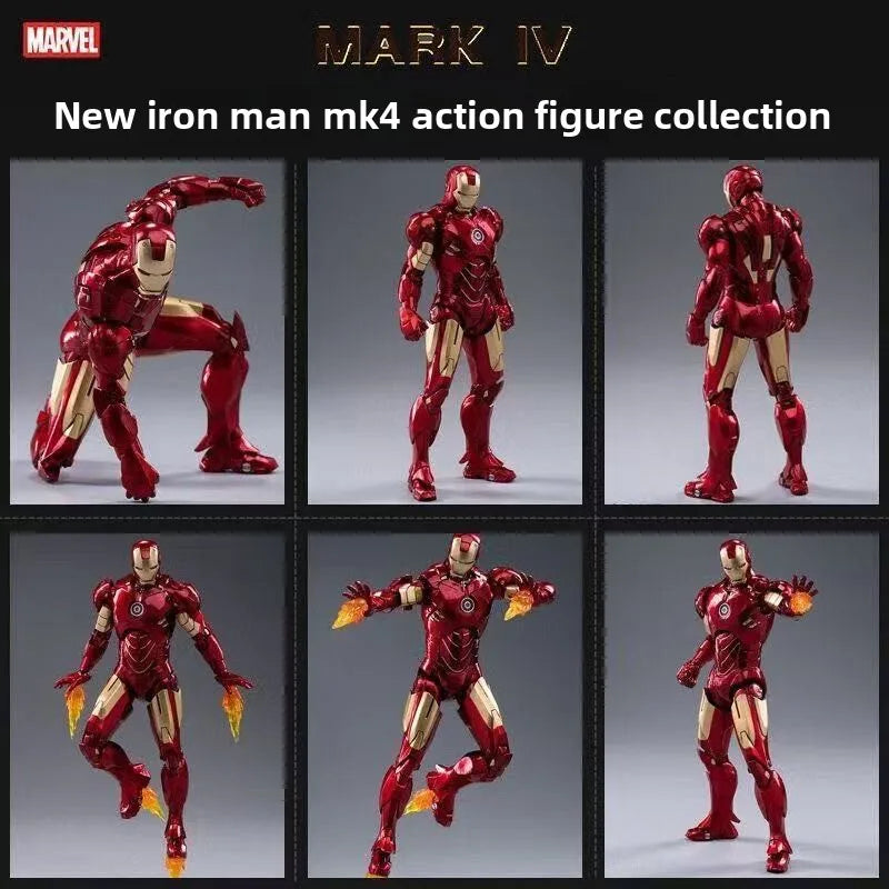 Original Avengers ZD Toy Iron Man Mark3 MK6 MK85 Action Figure LED Light Version Collectible Model Toy For Kids Adults