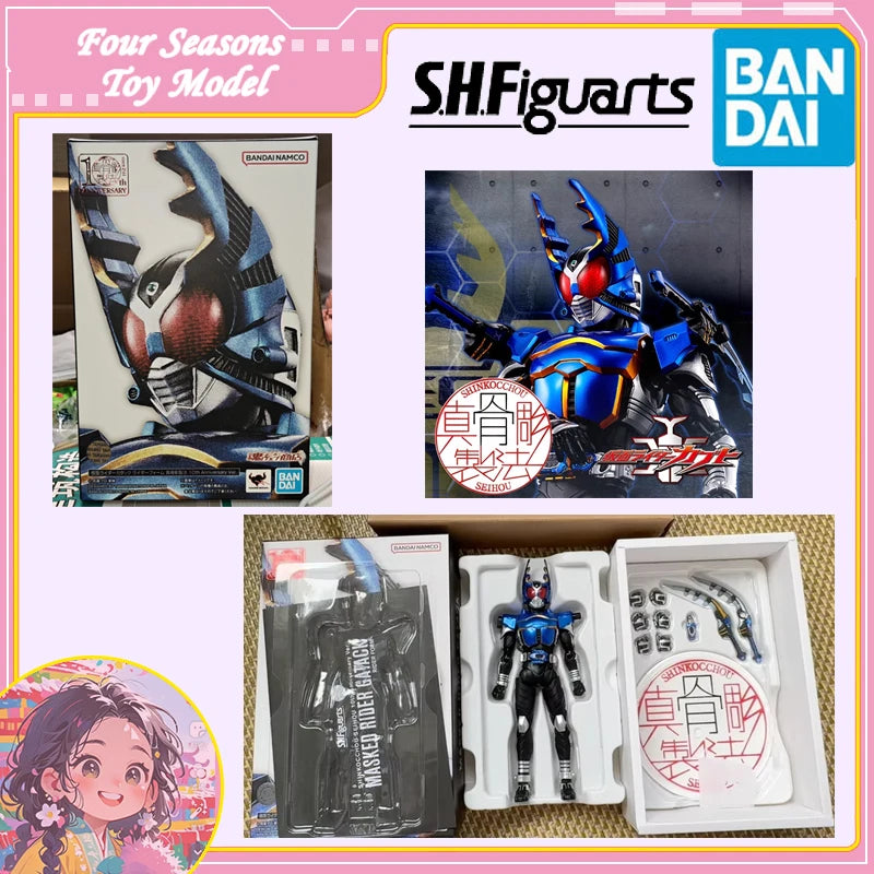 Fast Shipping Bandai Anime SHF MASKED RIDER GATACK RIDER FORM SHINKOCCHOU SEIHOU 10th Anniversary Original Model Toys Figure Kid