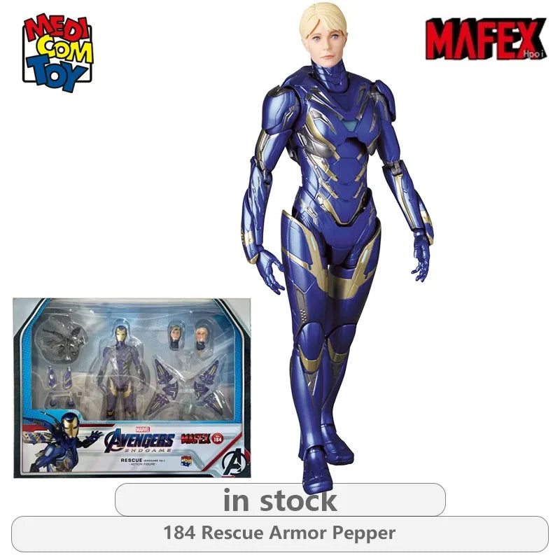 Medicom Toy Original MAFEX Avengers: Endgame Series 195 Iron Man 85 Armored Battle Damage Edition Anime Action Figure Model Toys