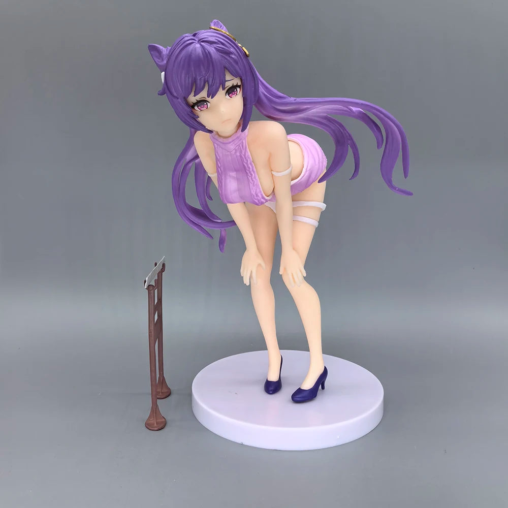 Genshin Impact Figure Keqing KeQueen Ke Qing Cute Anime Girl PVC Action Figure Toy 18cm Game Statue Collection Model Doll Gift