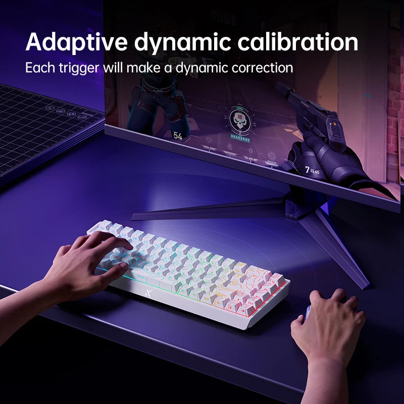 MCHOSE Ace68 Kabelgebundene mechanische Gaming-Tastatur – 68 Tasten, ultrakompaktes Layout, RGB-Hintergrundbeleuchtung, extrem niedrige Latenz, Typ-C, kabelgebunden