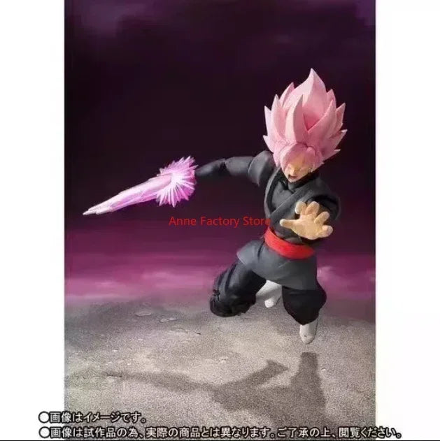 In Stock 100% Original Bandai SHF SH FIGUARTS Dragon Ball Goku Goku Black Action Character Anime Model Toy Pink Hair PVC Gift