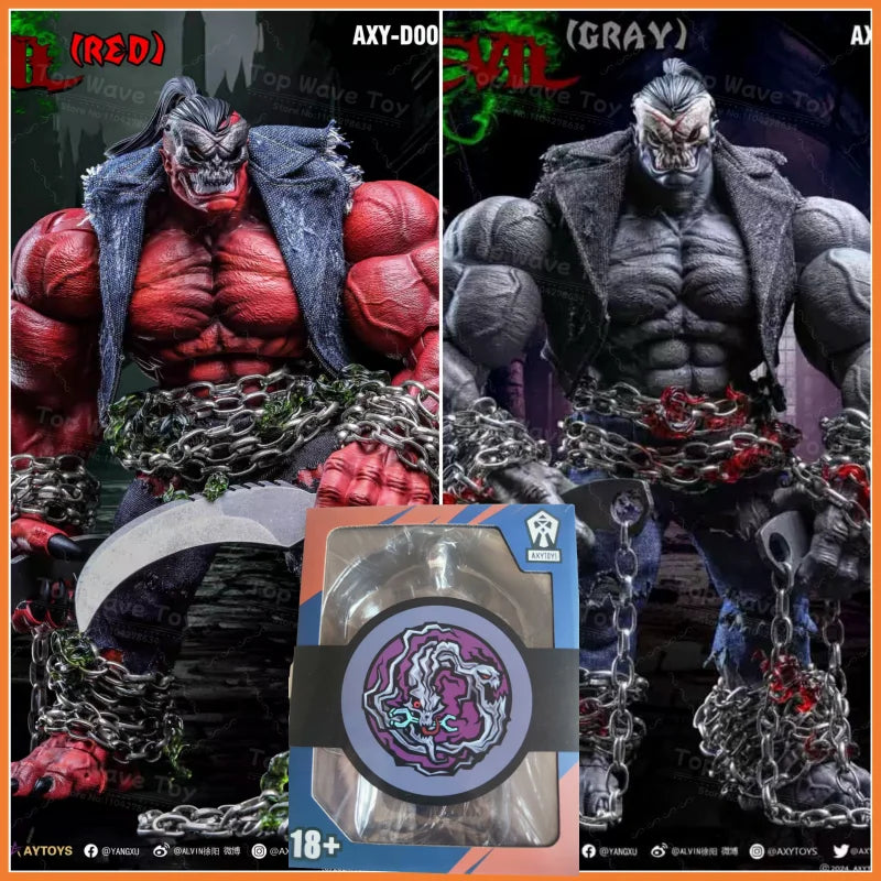 2025 NEW STOCK  AXYTOYS 1/12 Scale In Stock New Demon Unpainted Prototype Devil Red Crimson Demon Model Fast Dispatch Axytoys