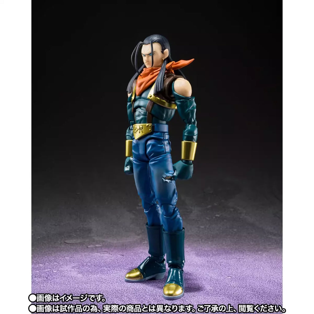 Original S.H.Figuarts Dragon Ball GT Super Android 17 Anime Figure Toy BANDAI Genuine PVC Model Collection Action Figurine Gift