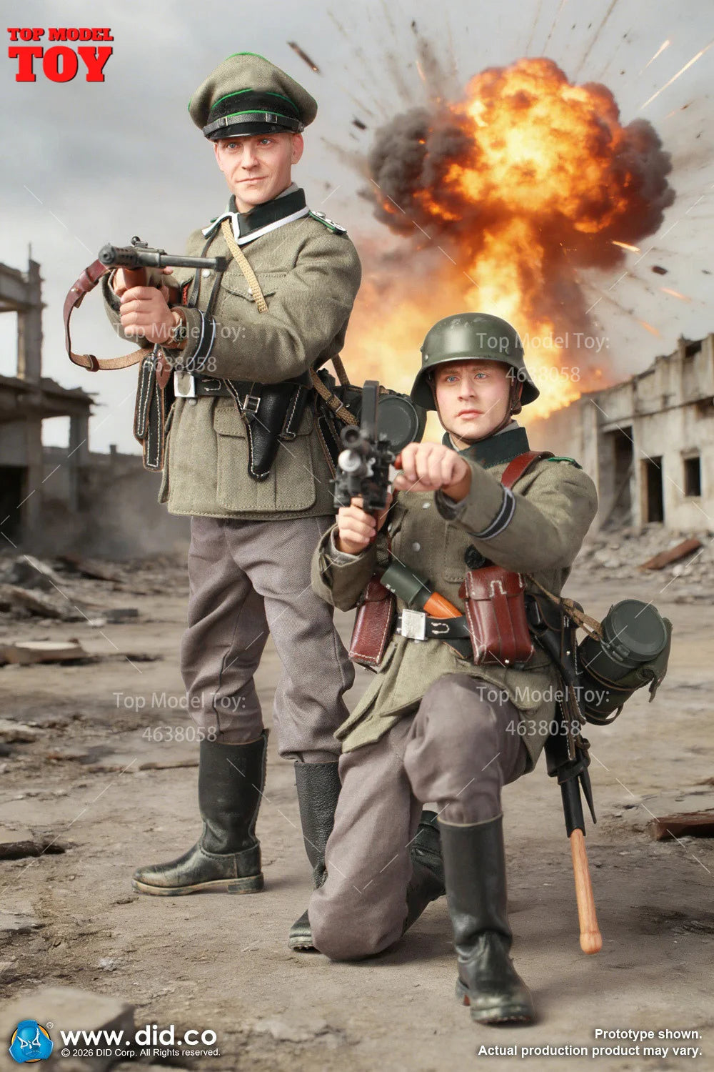 DID D80191 D80192 1/6 WWII German Commander Machine Gunner Set Model 12'' Male Soldier Action Figure Body Dolls for Collect Toy