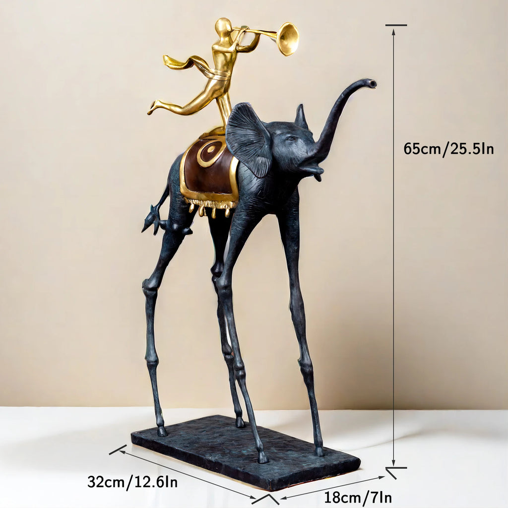 Triumphierende Elefanten-Bronzeskulptur Salvador Dali Bronze Elefantenstatue Großes Tier Kunsthandwerk für Wohnkultur Lobby Ornamente