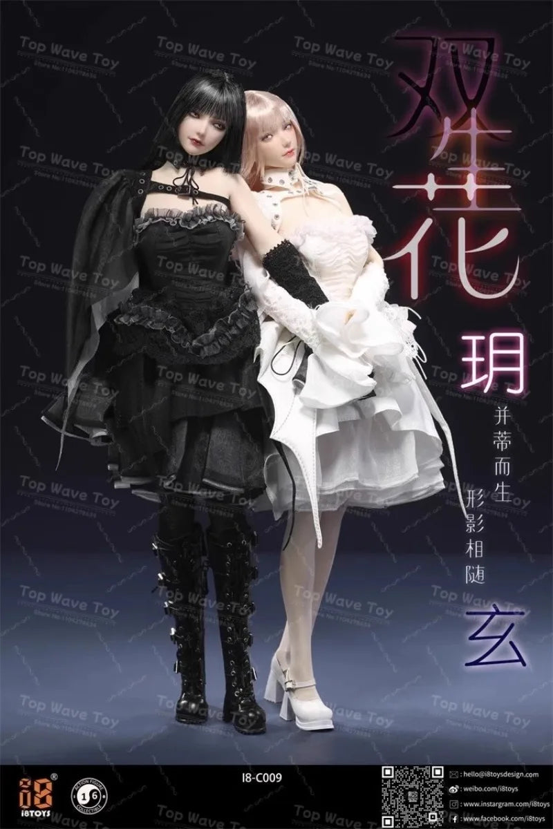 New Stock I8TOYS I8-C009 1/6 Twin-flowered Yue Xuan Movable Eyes Head Sculpt Dress Set Model Fit 12'' Female Soldier Action Toy