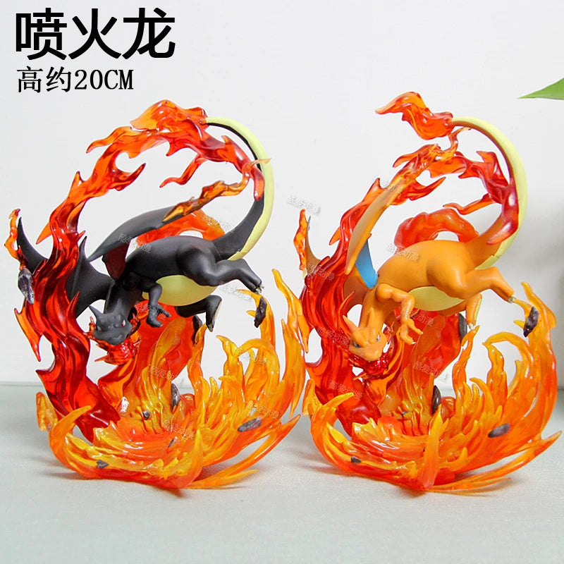 Pokemon Anime Gk Charizard Figures Fire-Breathing Dragon 1/20 Action Cute Statue Model Cartoon Kawaii Model Desktop Ornaments