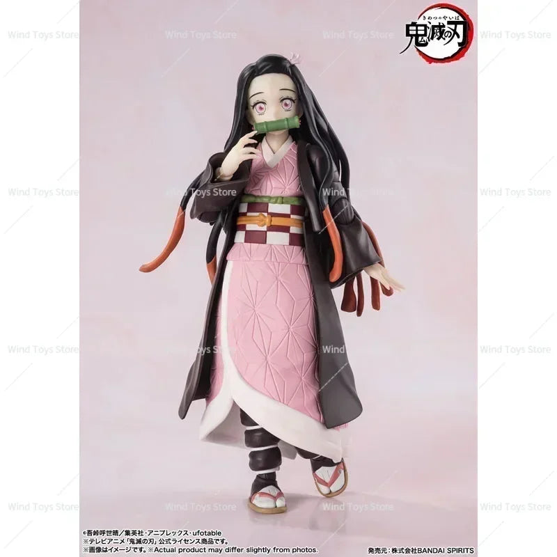 100% Original Bandai Sh Figuarts Shf Kamado Nezuko Demon Slayer Kimetsu No Yaiba in Stock Anime Collection Model Figures Toys