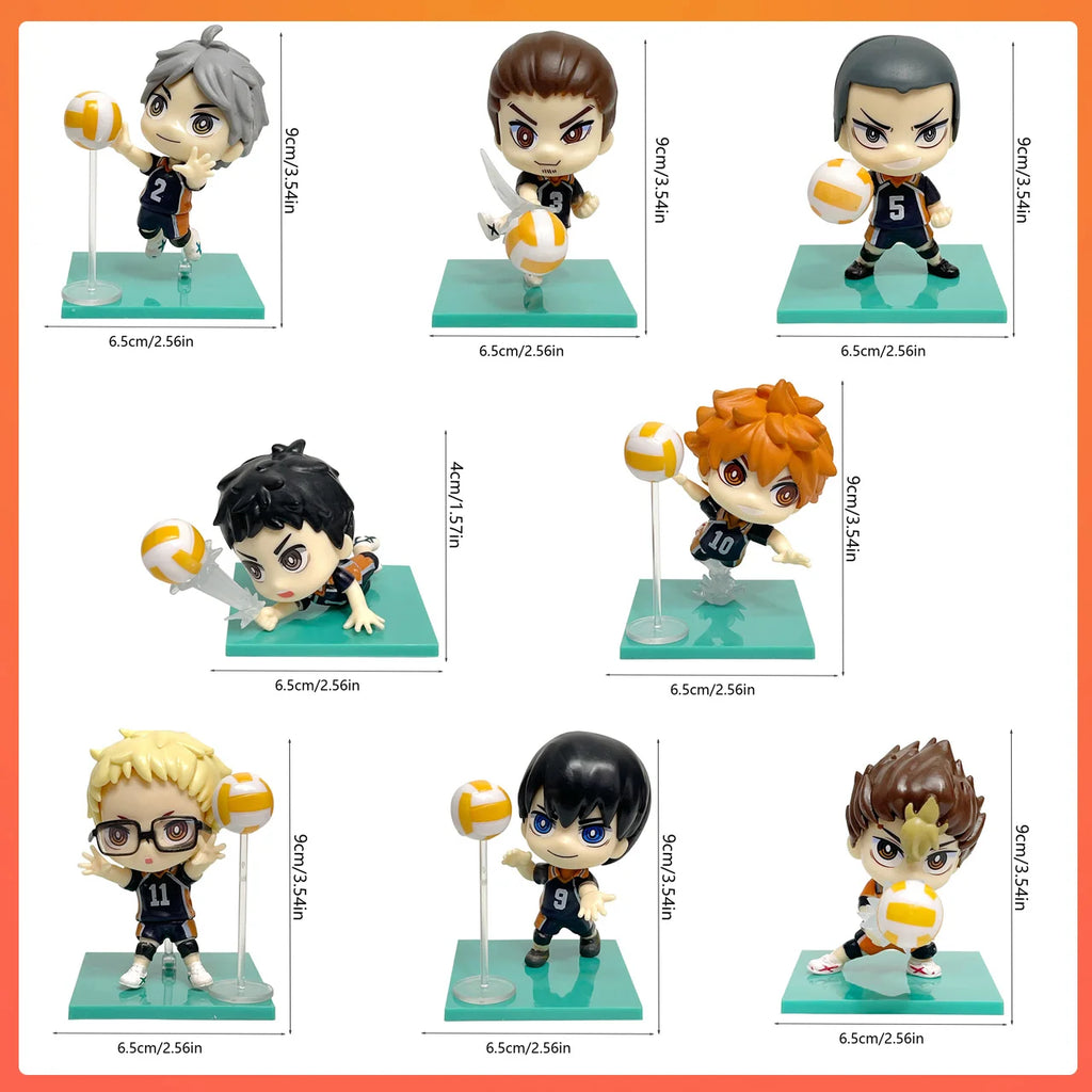 Volleyball Junior Model Decoration Multi-character Doll Q Version Collection Model Anime Desktop Decoration Christmas Toys Gift