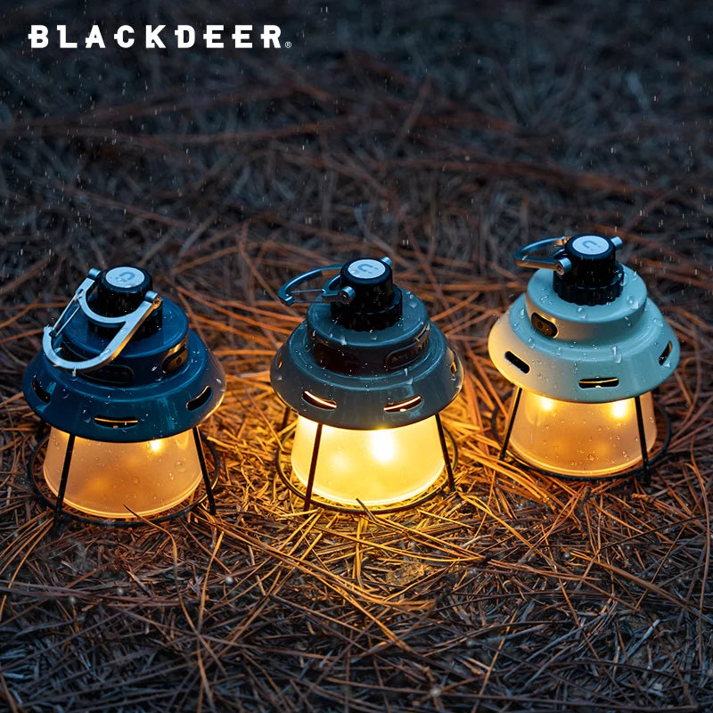 BLACKDEER Преносими къмпинг светлини, акумулаторна LED светлина, трекинг фенер, аварийна крушка, високоенергийно осветление за палатки, 4 режима на осветление