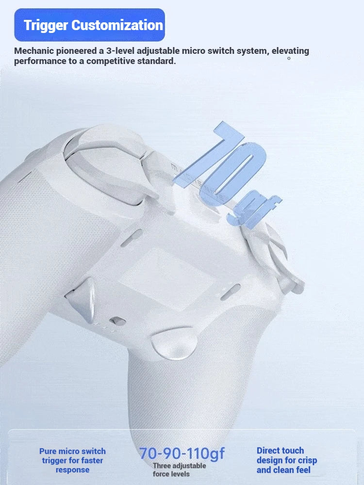 Machenike F1 Wireless Game Controller Dual 8K 3-Mode Custom Button Bluetooth Body Sense Hot Swap Micro Switch/PC/Mobile/TV/Steam