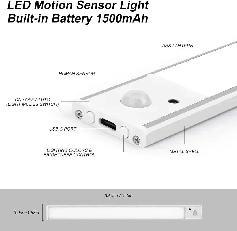 Xiaomi Wireless LED Night Light Motion Sensor USB Rechargeable For Kitchen Cabinet Night Light Wardrobe Desk Lamp Room Decor