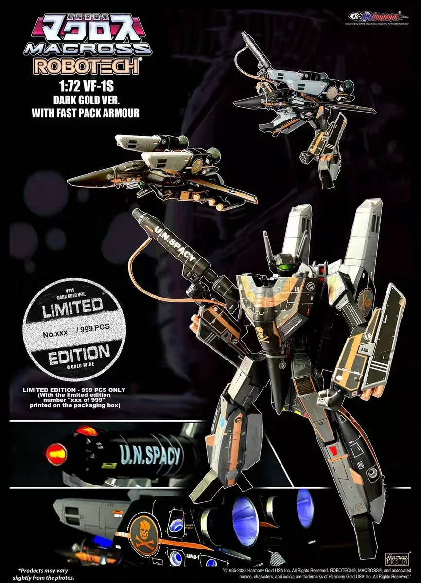 【MT】Original KitzConcept Super Dimension Fortress Macross VF-1S Black Gold 2.5 Version Limited To 999 Sets Worldwide Model Toy