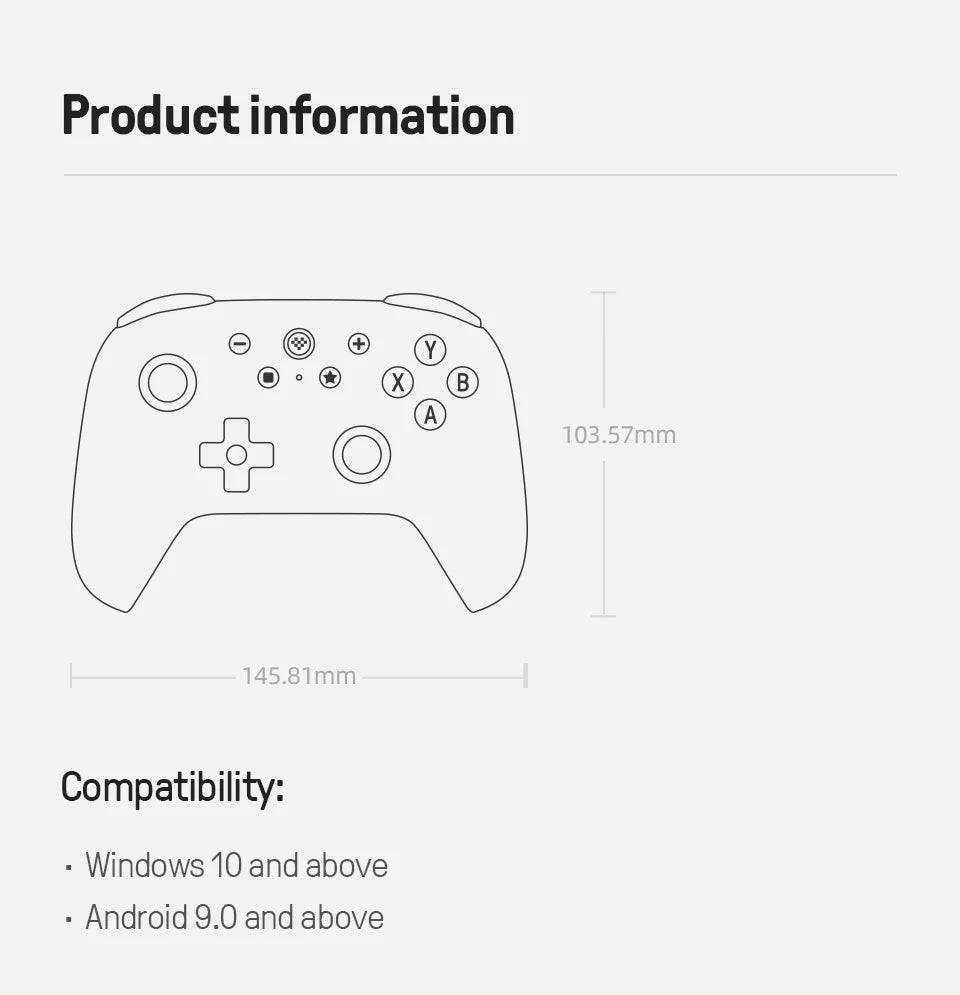 8BitDo Ultimate 2C Wireless Gaming Controller für PC, Windows 10, 11, Steam Deck, Raspberry Pi, Android Gamepad-Zubehör