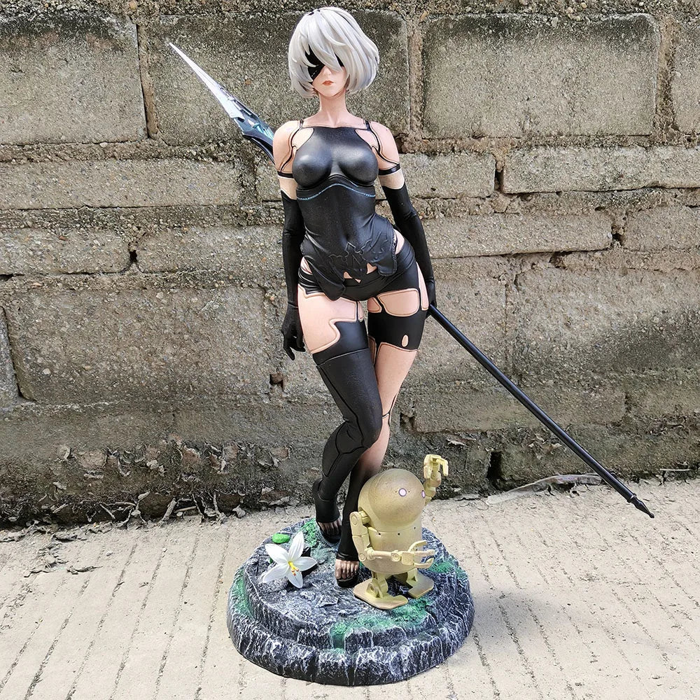 50cm NieR: Automata Yorha No. 2 TypeB 2B YoRHa Type A No.2 A2 Anime GirlPVC Action Figure Toy Statue collection Model Dol