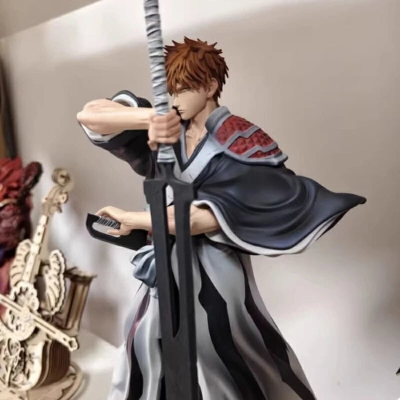 35cm Bleach Ichigo Kurosaki Dual Sword Blood War Gk Statue Anime Collectible Desktop Decoration Figure Gift For Anime Fans Toy