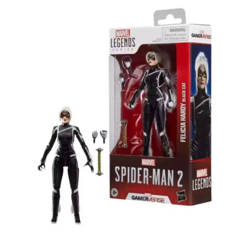 Original Hasbro Marvel Legends Series Gamerverse Spider-Man 2 Felicia Hardy Black Cat Anime Figure Toy Collection Model