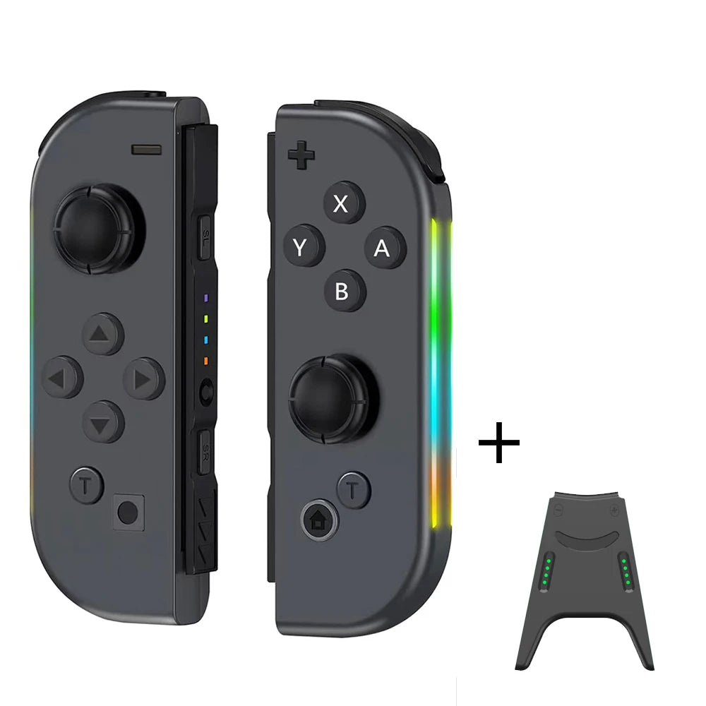 Wireless Game Joypad For Nintendo Switch Controller RGB Color Light Glare Vibration Six-axis Body Sense Joycon L/R Gamepad