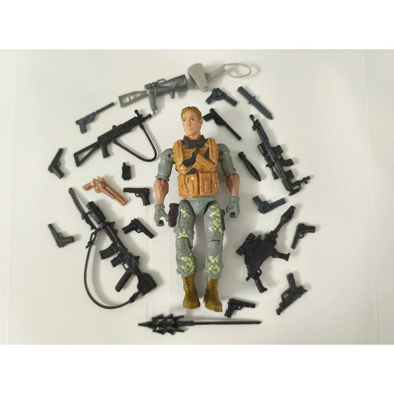 3.75" Gi Joe the trickshot logan chance w/5pcs Accessories Action Figure