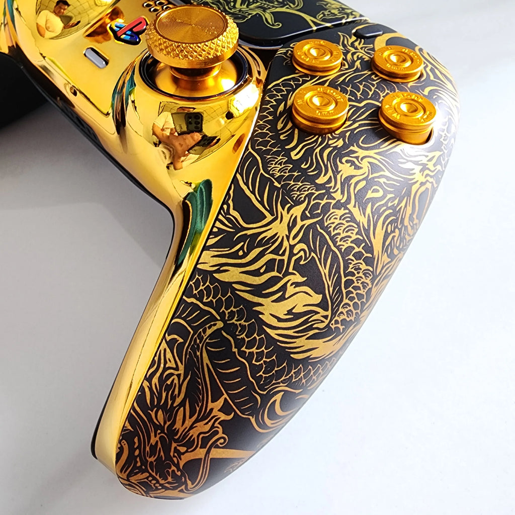 NEW Johnny Old Video Gamer Golden Dragon Handmade Original Gamepad Hall TMR Electromagnetic Joystick Wireless Gaming Controller