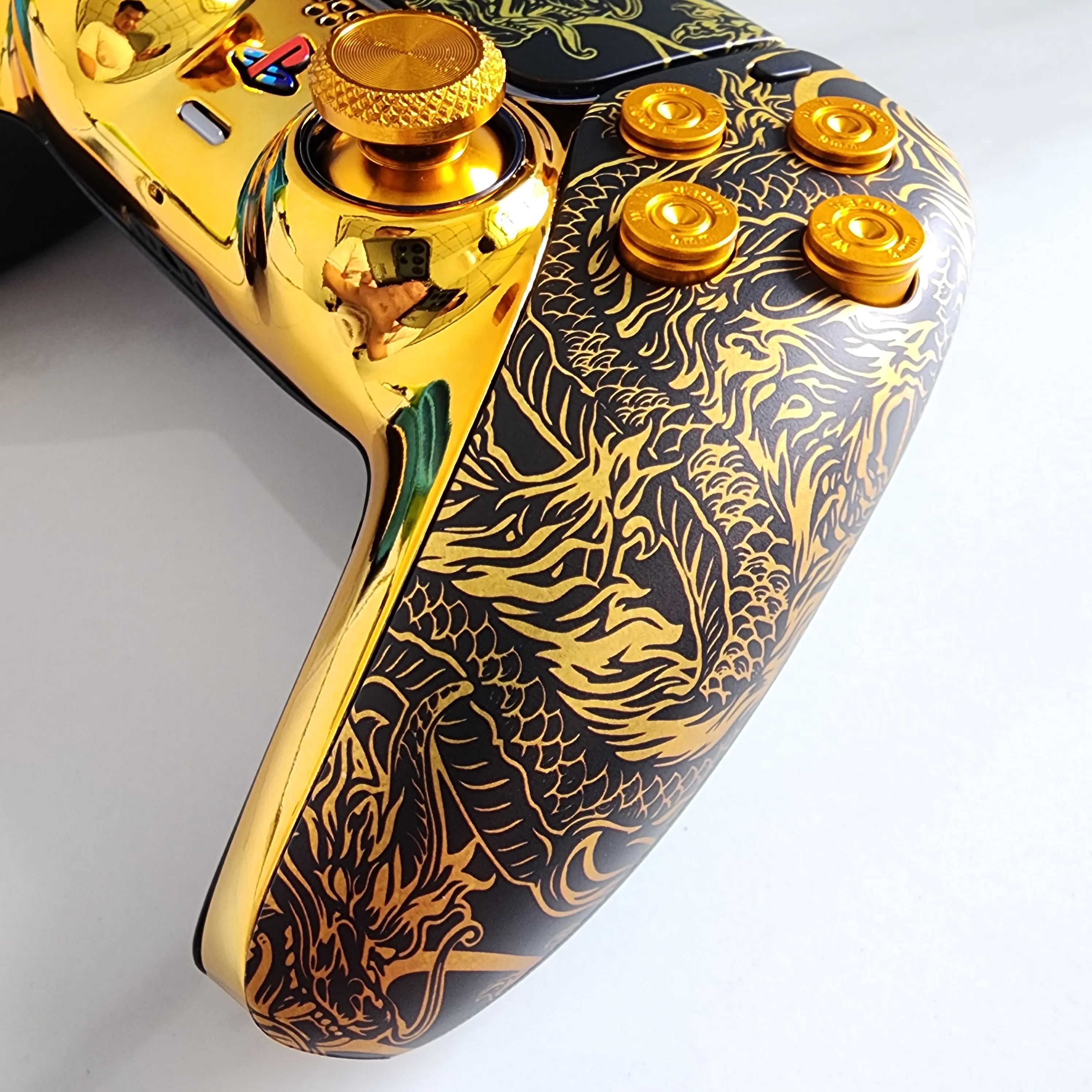 NEW Johnny Old Video Gamer Golden Dragon Handmade Original Gamepad Hall TMR Electromagnetic Joystick Wireless Gaming Controller