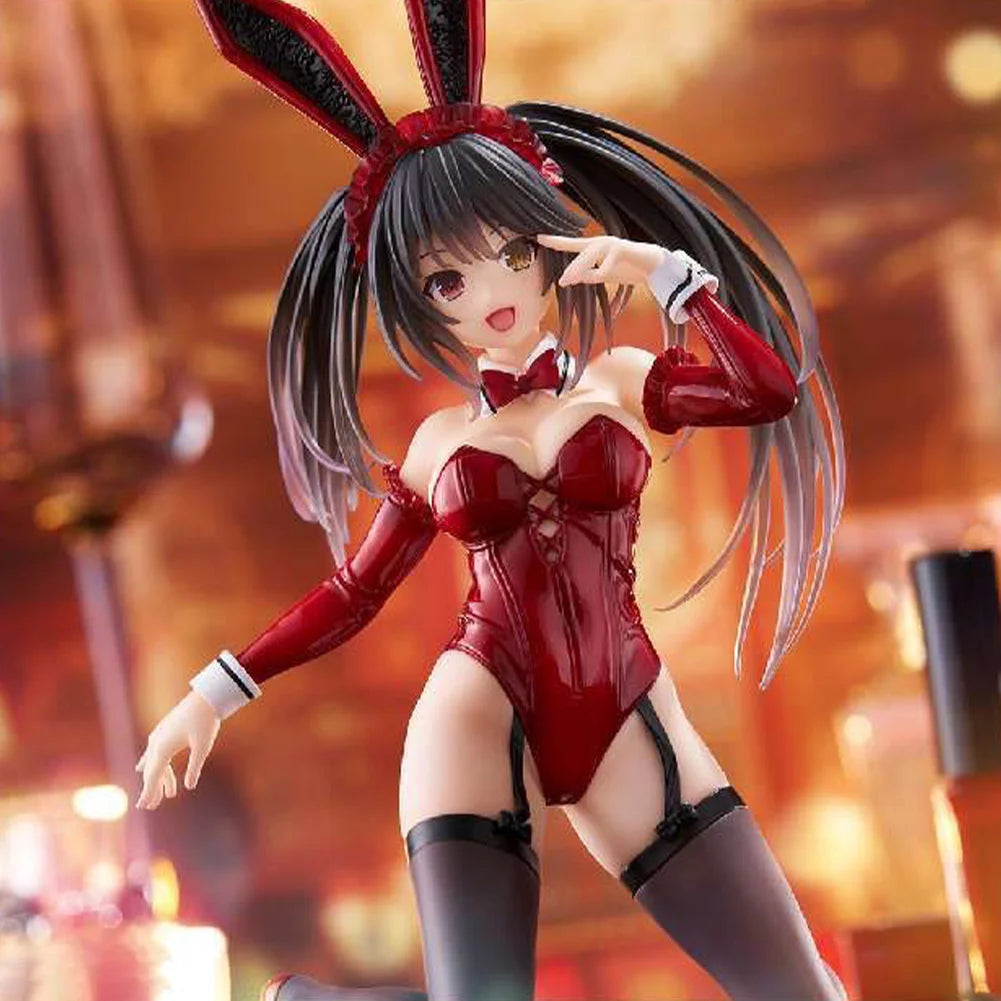 Anime Figure Yatogami Tohka figure bunny girl kneeling action figure Tokisaki Kurum figurine PVC Girl Model Toy Statue Gift 18cm