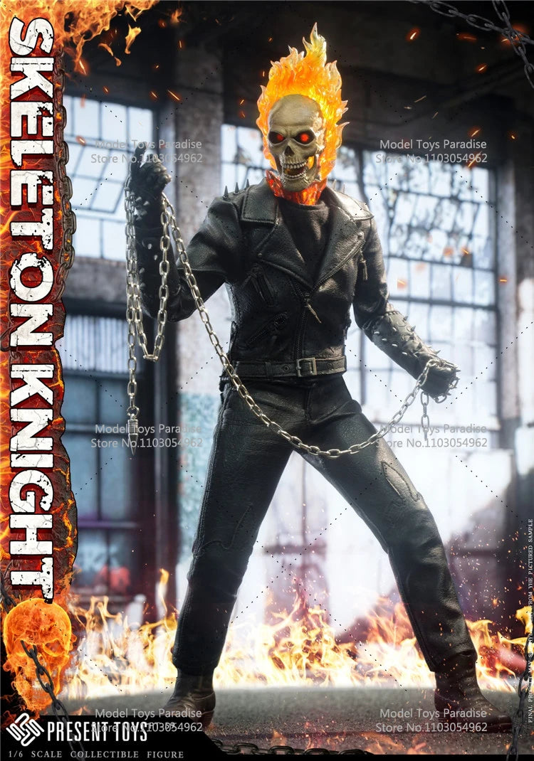 PRESENT TOYS PT-sp59 1/6 Collectible Men Soldier Ghost Rider Super Hero Skeleton Knight Full Set 12inch Action Figure Model Gift