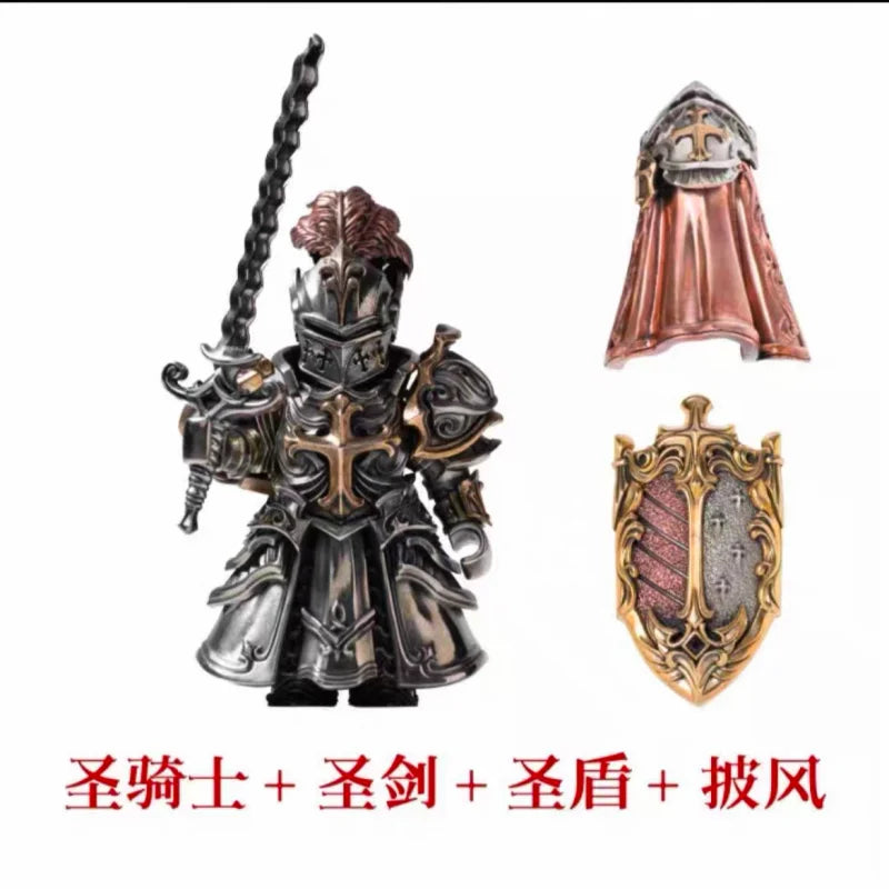 Europäische Kreuzzüge Orden der Ritter Moc Tempelritter Zarte Metall Magnetische Ziegel Spielzeug Kupfer Material Figur Spielzeug Geschenke