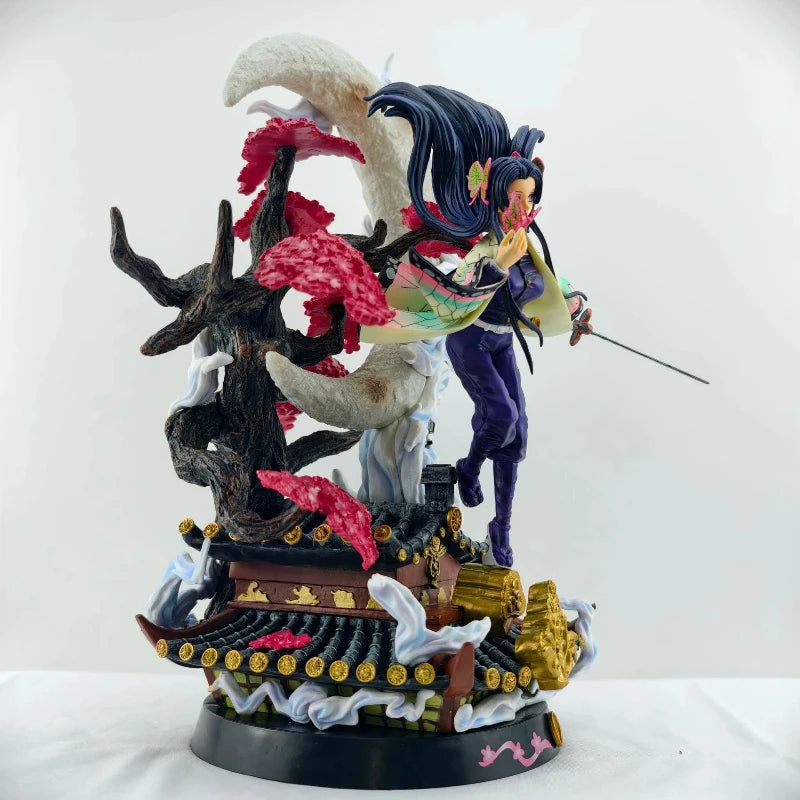 Demon Slayer Kochou Kanae Figure 39cm Uncensored Light Up Anime Statue Scene Model Desk Decor Collectible Gift Toy