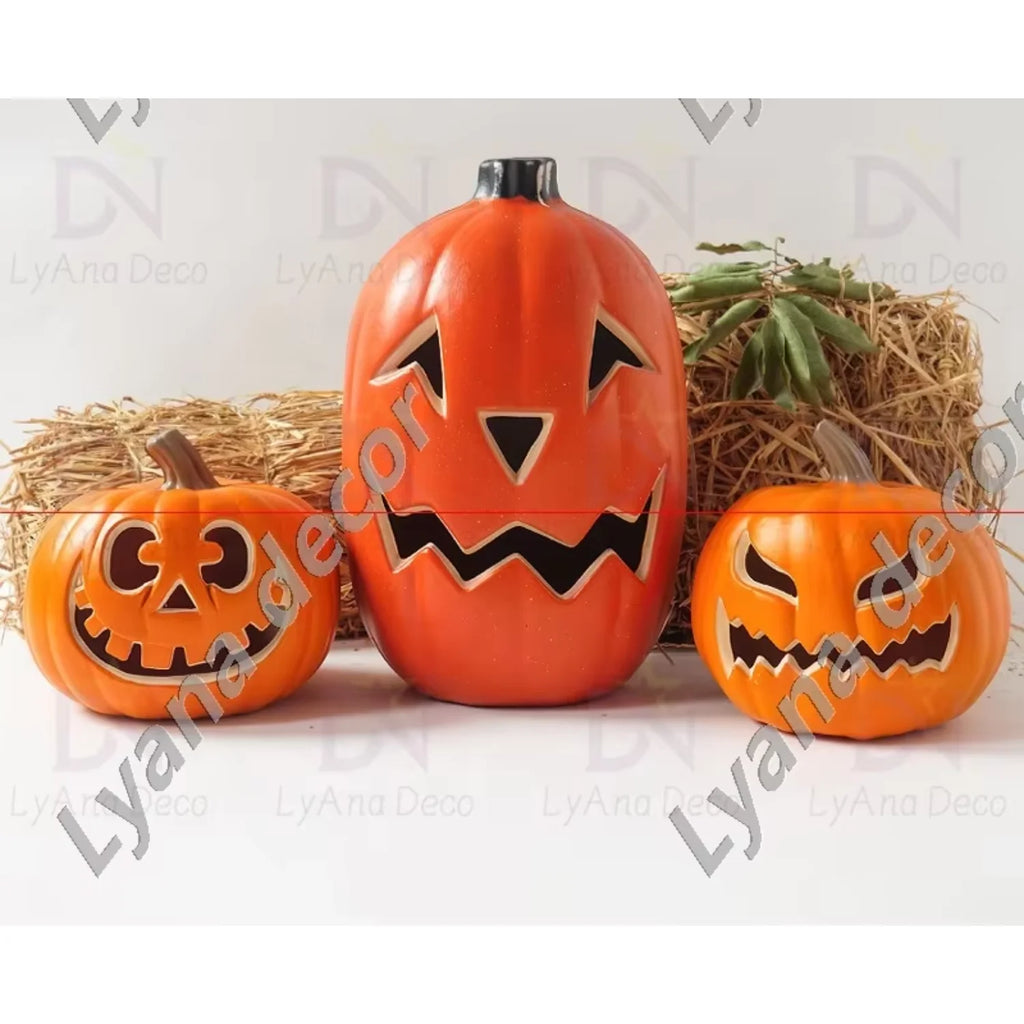 Plastic Products Halloween Accesorios Yard Ornaments Luminous  Props Scary Led Pumpkin Light Halloween Decor