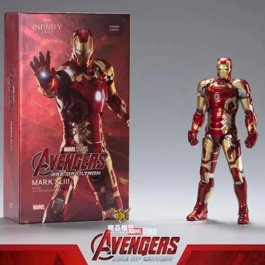 ZD Toys Marvel Iron Man MK2 Action Figure 18cm 20 Articulated Joints With Illuminated Charging Hall Of Armor Extra Hands