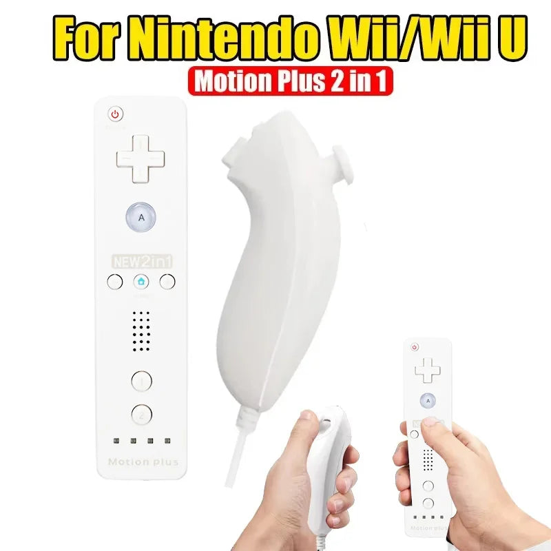 2 in 1 Wireless Remote Compatiable with  Wii U Joystick Gamepad Controller Set Motion Plus  Video Game for Wii Accessories