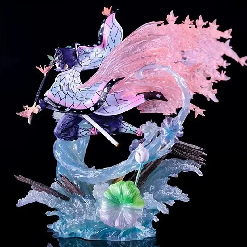 31 cm Kochou Kanae Anime Figur Dämon Slayer Doppelkopf Statue Szene Boxed Modell Statische Dekoration Desktop Sammeln Figur Spielzeug