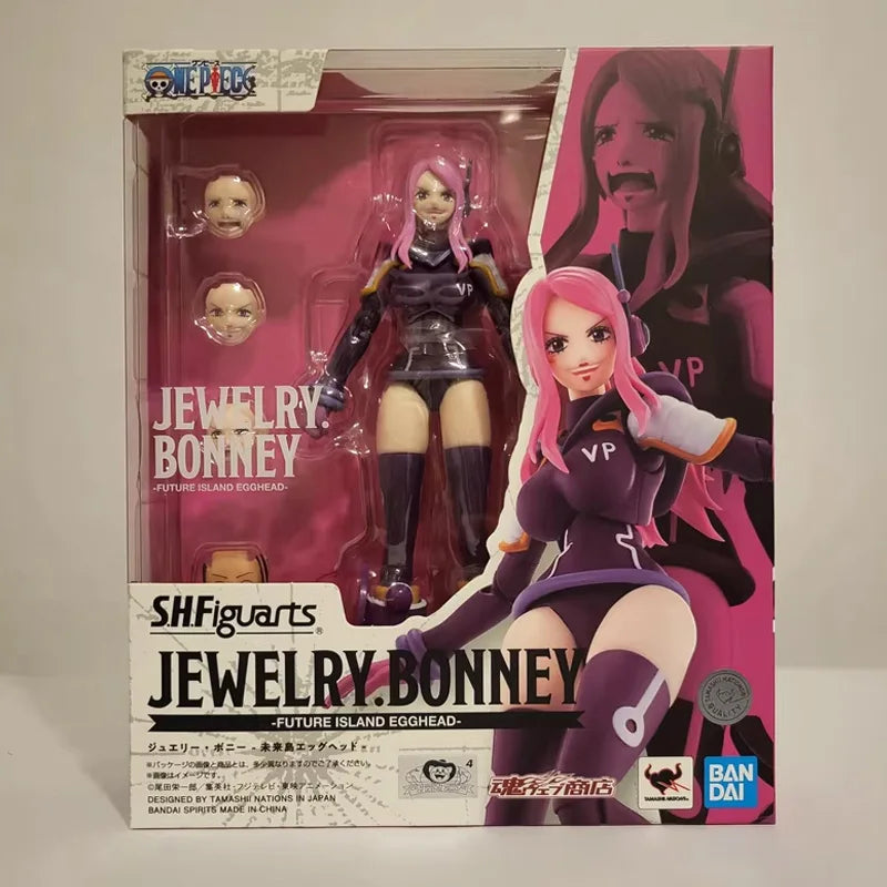 Bandai Genuine SHF ONE PIECE JEWELRY BONNEY -FUTURE ISLAND EGGHEAD- Anime Action Figure Collectible Model Toys Gift Children Kid
