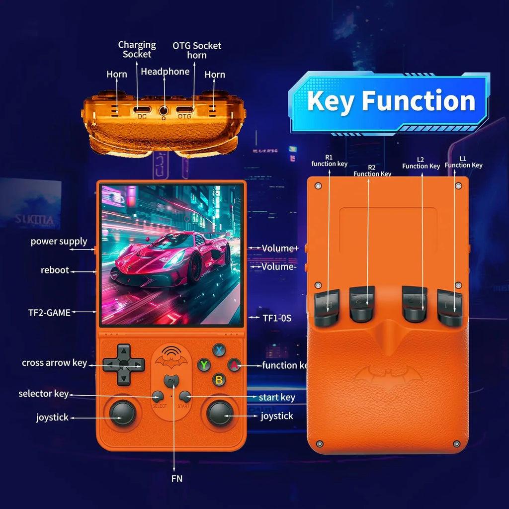 Retro Gaming Console 64G Handheld Video Player Linux System 4.0'' IPS Screen