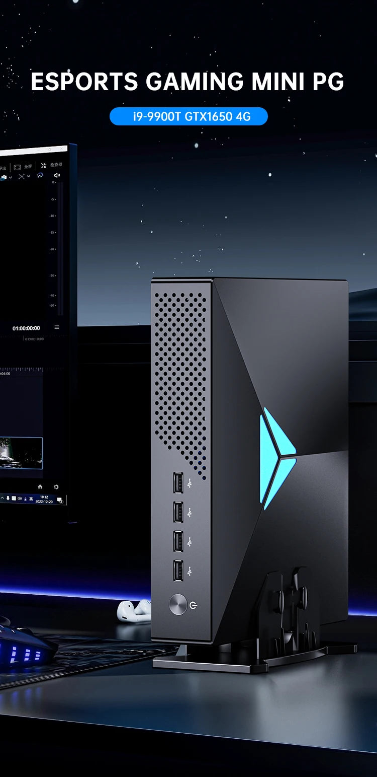 Gaming Mini PC GTX1650 4GB Video Card Mini PC Intel core I9-9900T Windows 11 Desktops Mini PC Gaming Computer DDR4 linux Wifi 6