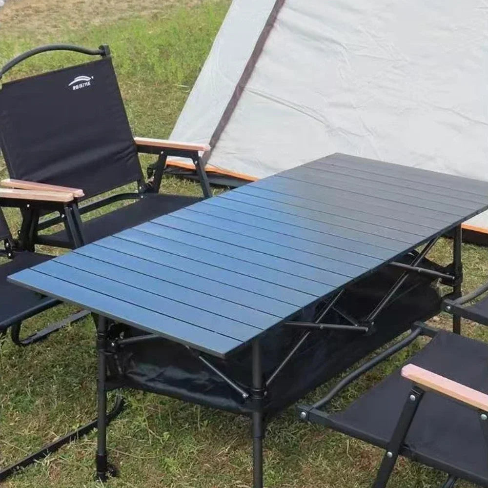 Tourist Folding Long Table Outdoor Picnic Desk Beach Leisure Desks Camping Barbecue Folding Tabl Portable Storage Egg Roll Table