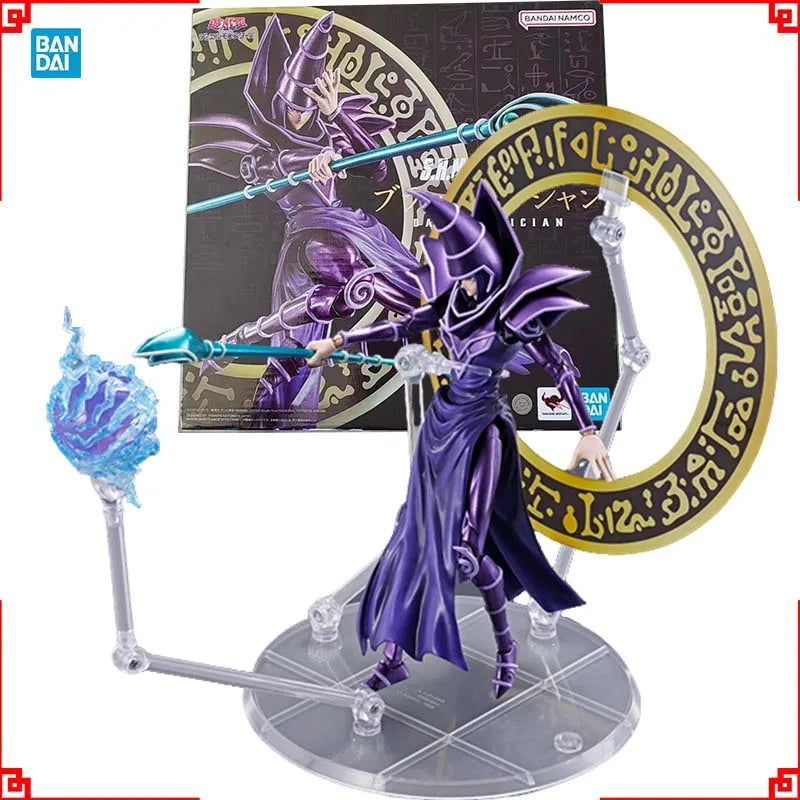 Bandai Authentic Yu Gi Oh Anime Figure SHM Black Magician High Poseability Collectibles Action Figures Toys For Boys Gift