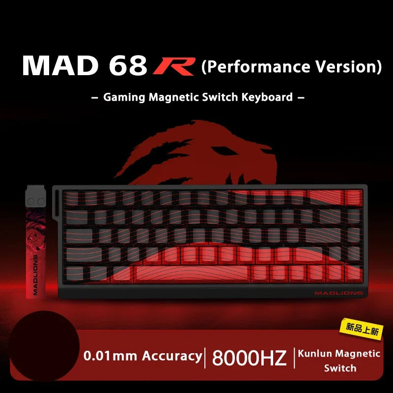 Madlions MAD68 60 Pro Mad Gaming Mechanical Keyboard Magnetic Switch Wired Gaming Accessories Customs Mad60 HE PRO MAD Keyboard