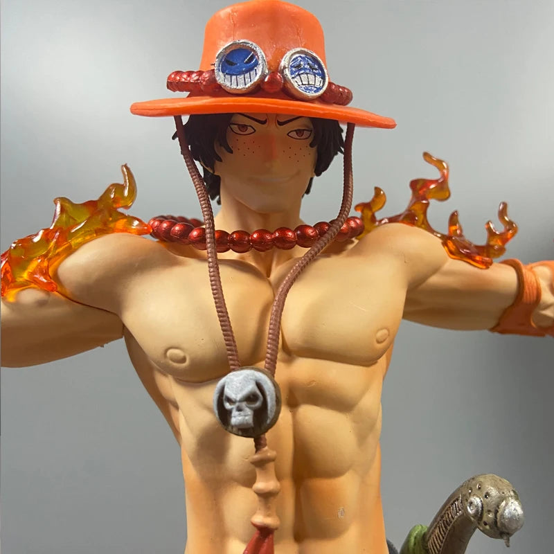28 cm große Anime One Piece Ace Figur (Portgas D. Ace) Actionfigur aus PVC, Sammlerstück, Spielzeug für Kinder, Weihnachtsgeschenk