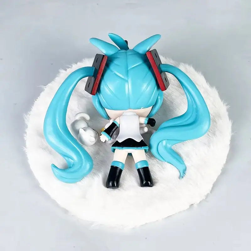 11CM Hatsune Miku Sleeping Anime Action Figurines Doll Desktop Ornament Kawaii Chassis Decor Kawaii Statue Model Trendy Toy Gift